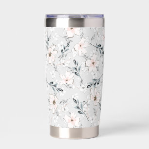 Delicate floral pattern.  insulated tumbler