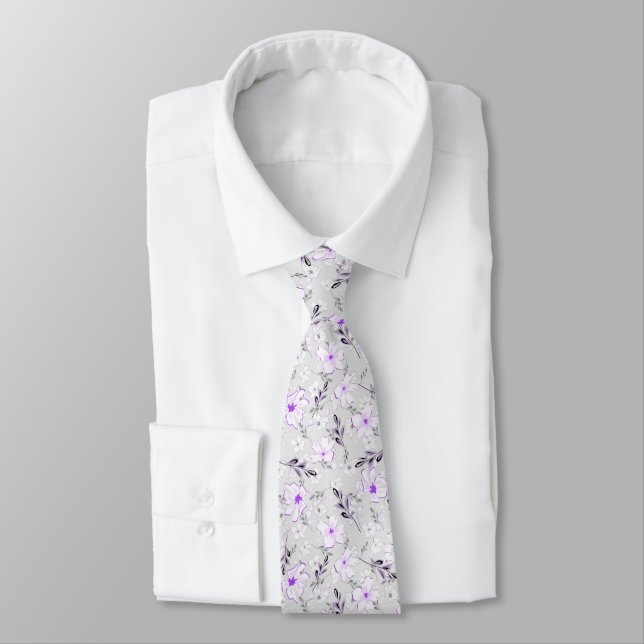 Delicate floral pattern.  neck tie (Tied)
