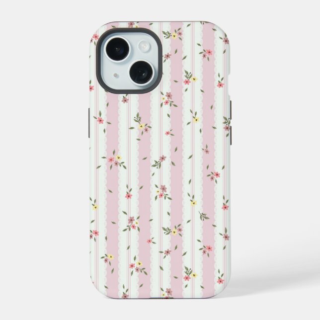Delicate Floral Pattern Pink  Iphone Case (Back)