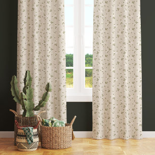 Delicate Floral Pattern Sheer Curtains