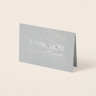 Delicate Floral Pattern Sympathy Thank You Foil C Foil Card