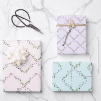 Delicate Floral Pattern to Personalize Wrapping Paper Sheets