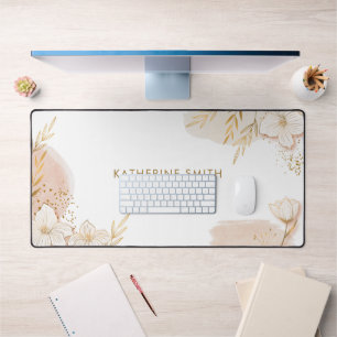 Delicate Floral Personalized Desk Mat