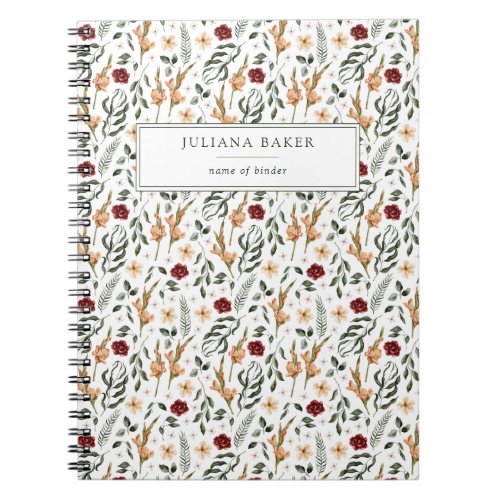 Delicate Floral Personalized Notebook