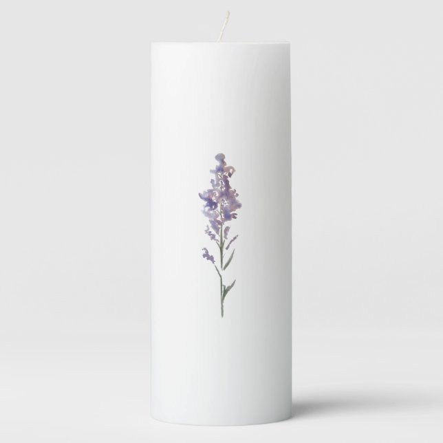 Delicate floral  pillar candle (Front)