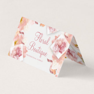 Delicate Floral Professional Florist Business Card