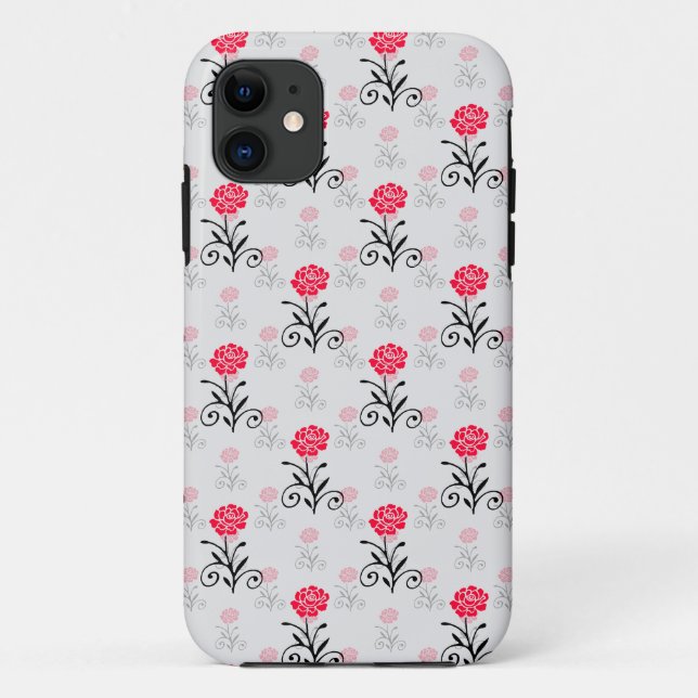 Delicate Floral Red Flower Pattern Case-Mate iPhone Case (Back)