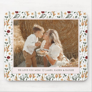 Delicate Floral Scrapbook Style Mother's Day Mouse Pad