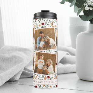 Delicate Floral Scrapbook Style Mother's Day Thermal Tumbler
