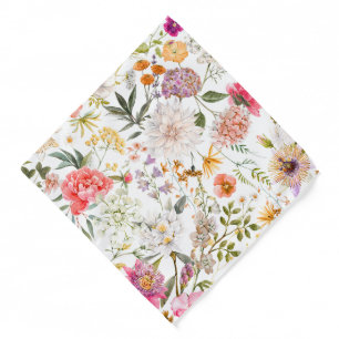 Delicate Floral Seamless Pattern Pocket Square Bandana