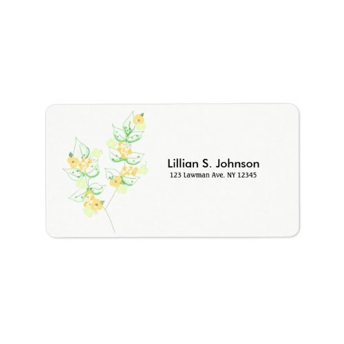 Delicate Floral Stems Label