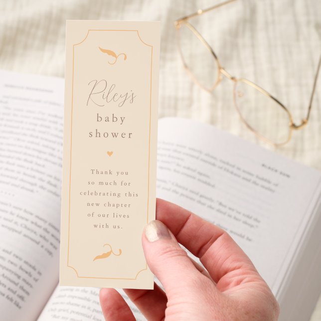 Delicate Floral Storybook Baby Shower Favor Bookmarks (Hand)