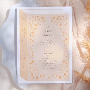 Delicate Floral Storybook Baby Shower Invitation