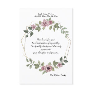 Delicate Floral Sympathy Thank You Card