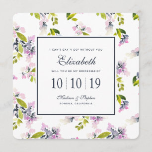 Delicate Floral Watercolor - Bridesmaid Invitation