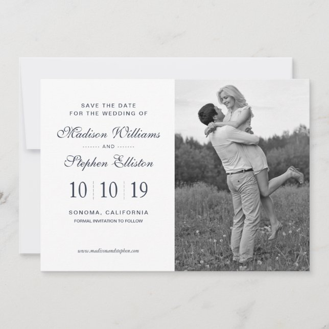 Delicate Floral Watercolor - Save the Date (Front)