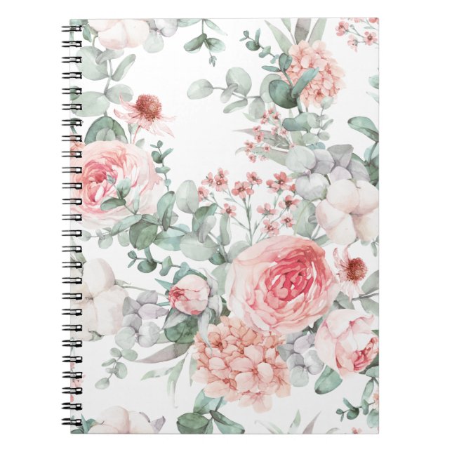 Delicate floral watercolor Spiral Photo Notebook. Notebook (Front)