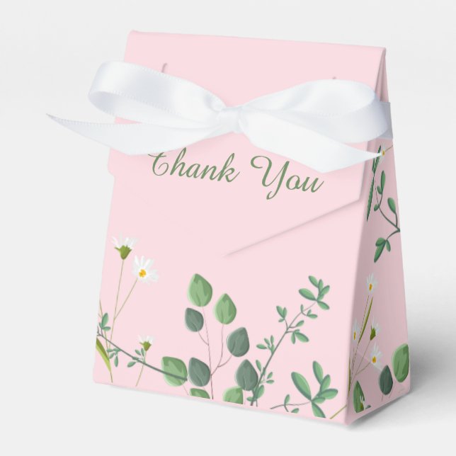 Delicate Floral Wedding Favor Boxes (Front Side)