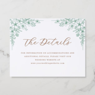 Delicate Floral Wedding Letterpress Enclosure Card