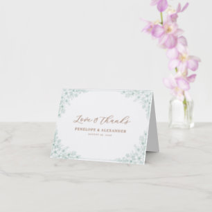 Delicate Floral Wedding Letterpress Thank You Card