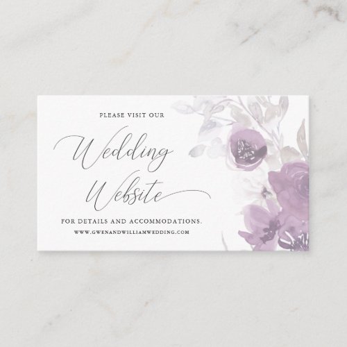 Delicate Floral Wedding Website Enclosure Card