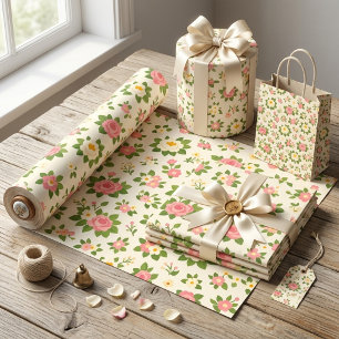 Delicate Floral Wedding Wrapping Paper