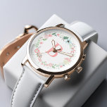 Delicate Floral Wreath Custom Monogram Watch<br><div class="desc">Elegant and chic watch design features a beautiful floral wreath in pastel colors and can be personalized with your name,  monogram,  initial,  or any text of your choice.</div>