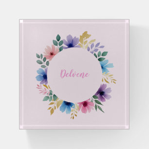 Delicate Floral Wreath Paperweight