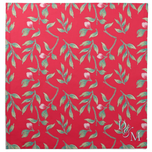 Delicate Florals Infrared Tang Floral  Cloth Napkin (Front)