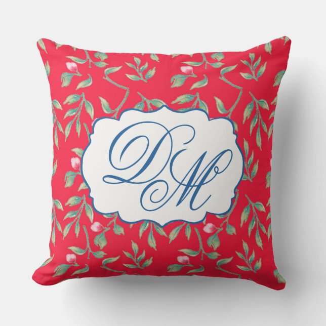 Delicate Florals Infrared Tang  Throw Pillow (Front)