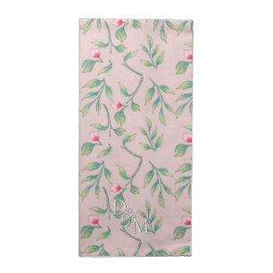 Delicate Florals Mauve Chalk Floral Cloth Napkin