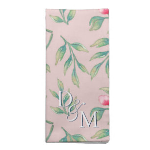 Delicate Florals Mauve Chalk Floral  Cloth Napkin