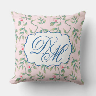 Delicate Florals Nosegay Pink  Throw Pillow