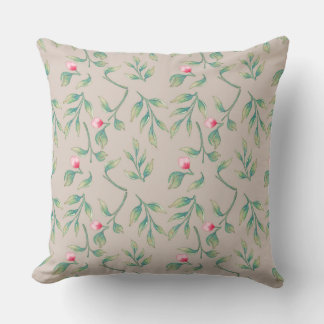 Delicate Florals Perfectly Pale  Throw Pillow