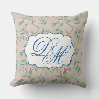 Delicate Florals Perfectly Pale  Throw Pillow