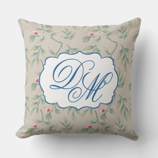 Delicate Florals Perfectly Pale  Throw Pillow (Front)