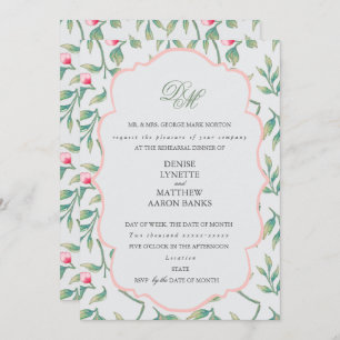 Delicate Florals Rehearsal Dinner Invitation