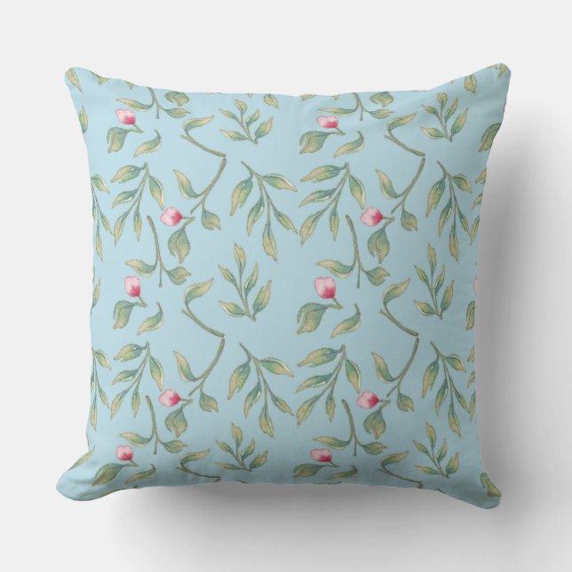 Delicate Florals Spun Sugar  Throw Pillow (Front)