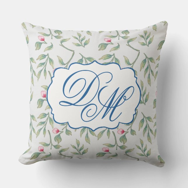 Delicate Florals Tropical Breeze Floral Throw Pillow (Front)