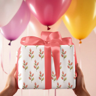 Delicate Flower Buds Wrapping Paper Sheets