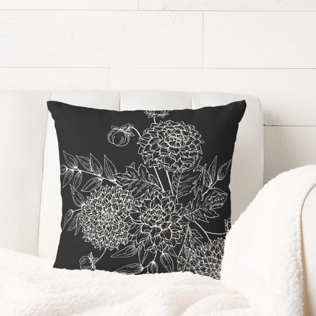 Delicate Flower Illustration Throw Pillow (Creator Uploaded)
