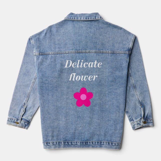 Delicate Flower motorcycle t-shirt for women Denim Jacket (Back)
