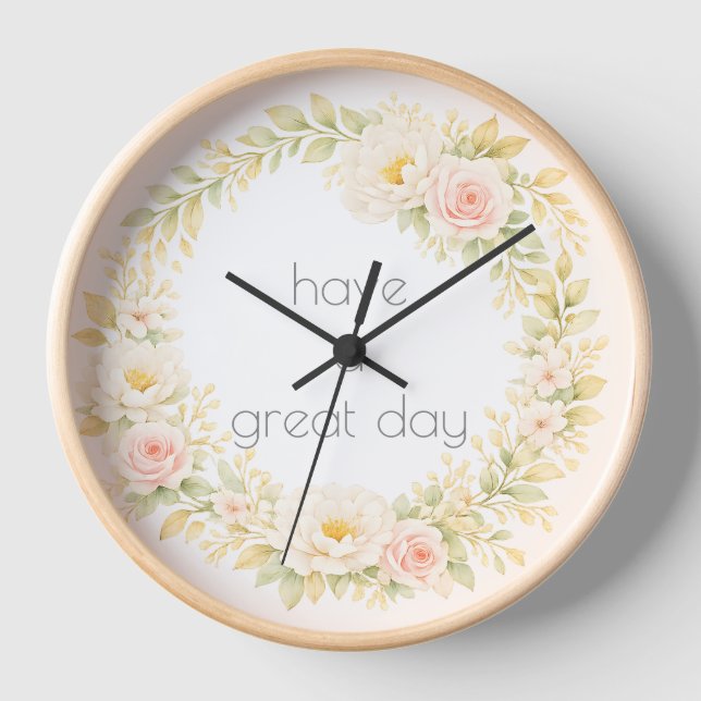 Delicate flower wreath clock (Front)