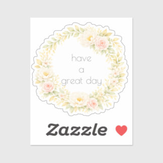 Delicate flower wreath sticker