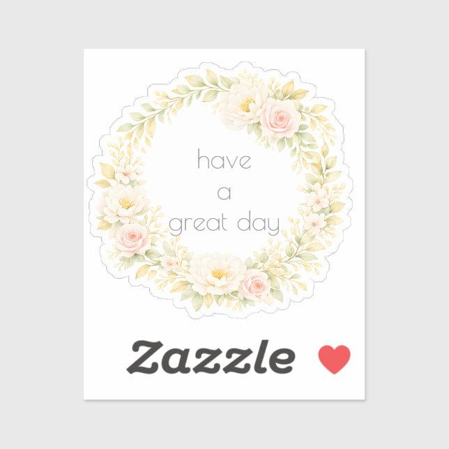 Delicate flower wreath sticker (Sheet)