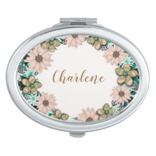 Delicate Flower Wreath Wedding Mirror