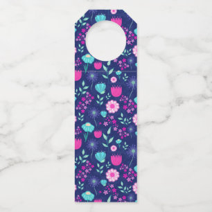 Delicate Flowers and Botanical Details Bottle Hanger Tag