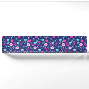 Delicate Flowers and Botanical Details Desk Name Plate