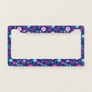 Delicate Flowers and Botanical Details License Plate Frame