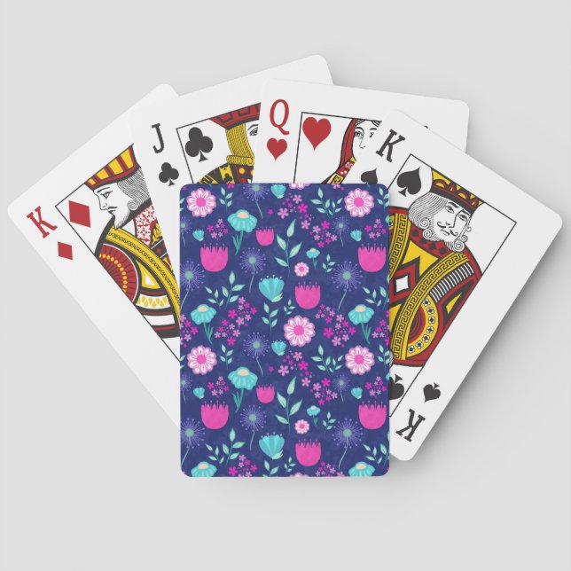Delicate Flowers and Botanical Details Poker Cards (Back)